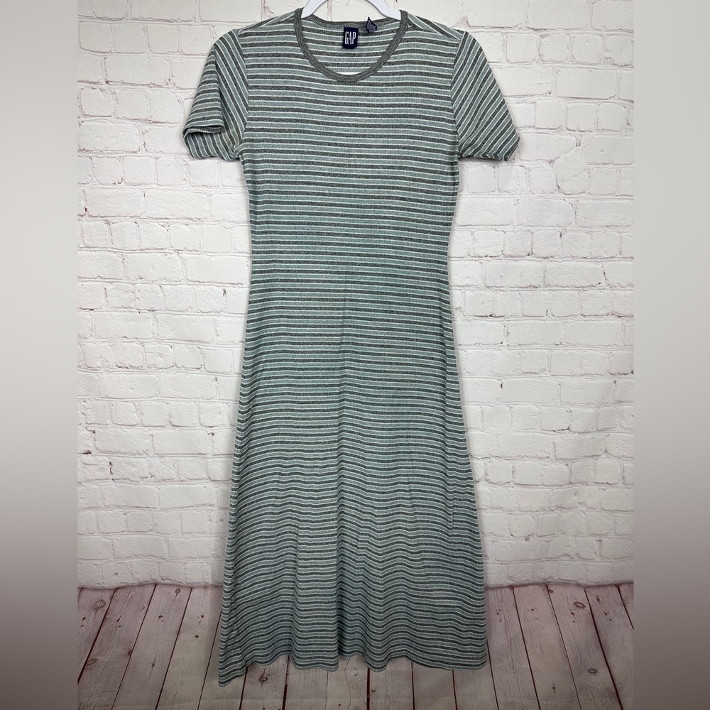 GAP Striped Gray Midi Dress